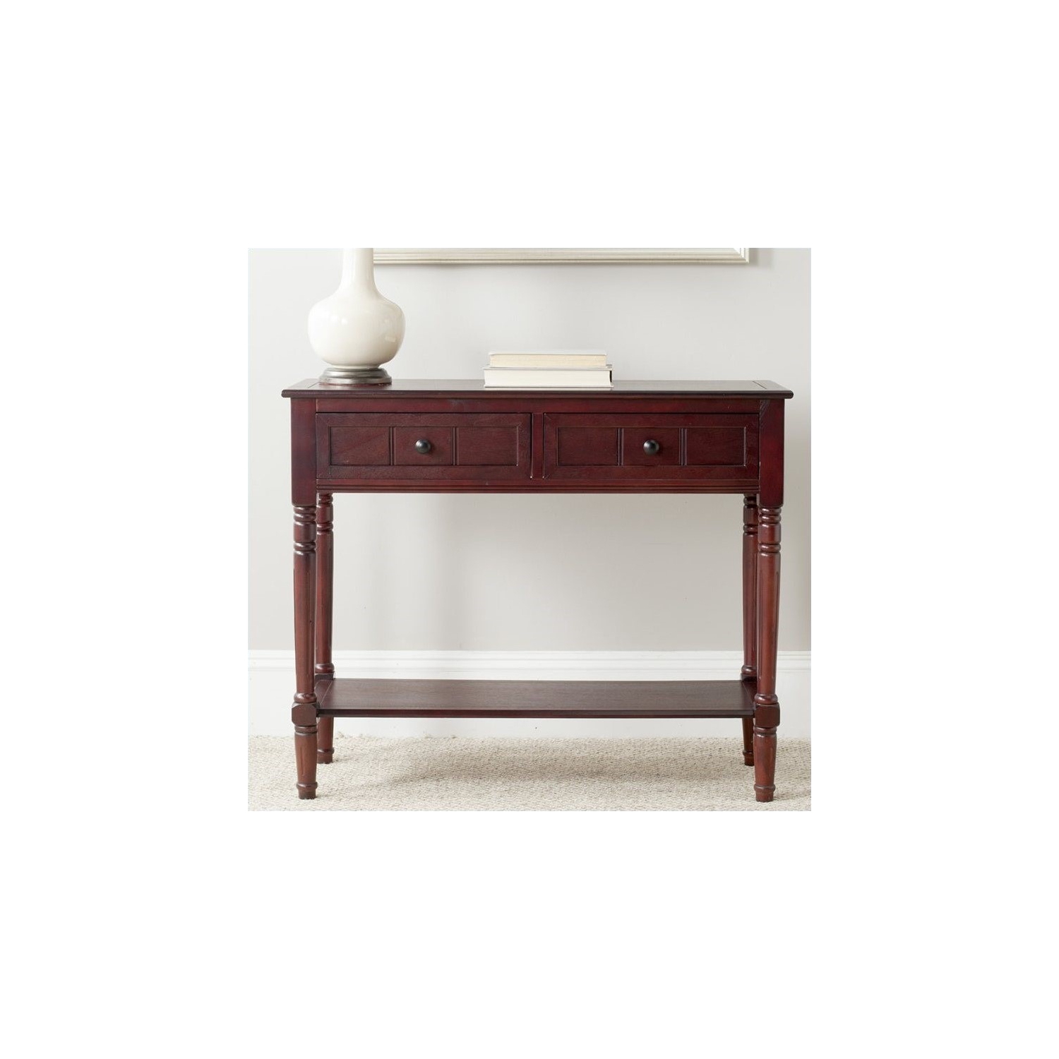 Hawthorne Collection Wood Console in Dark Cherry