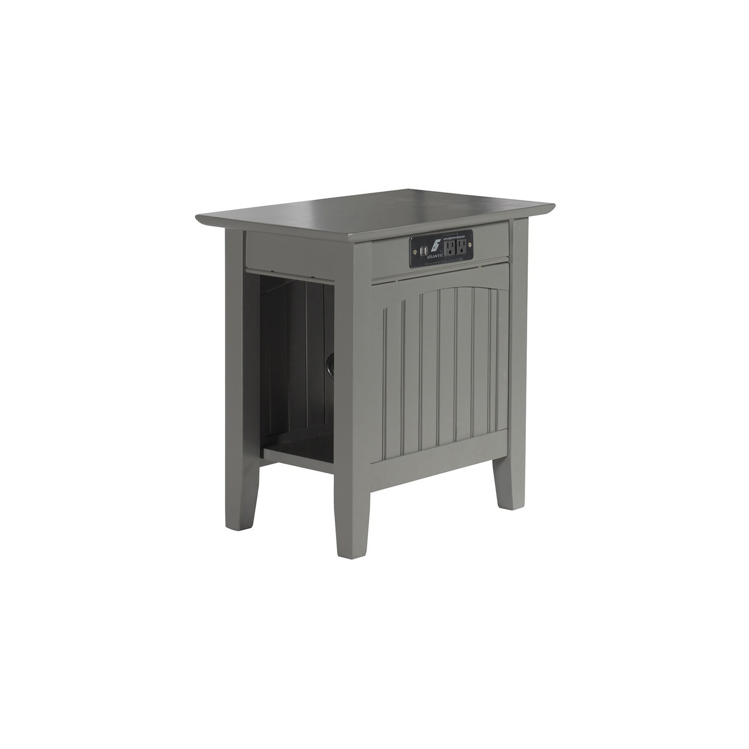 Leo & Lacey Chair Side Table with Charger in Grey