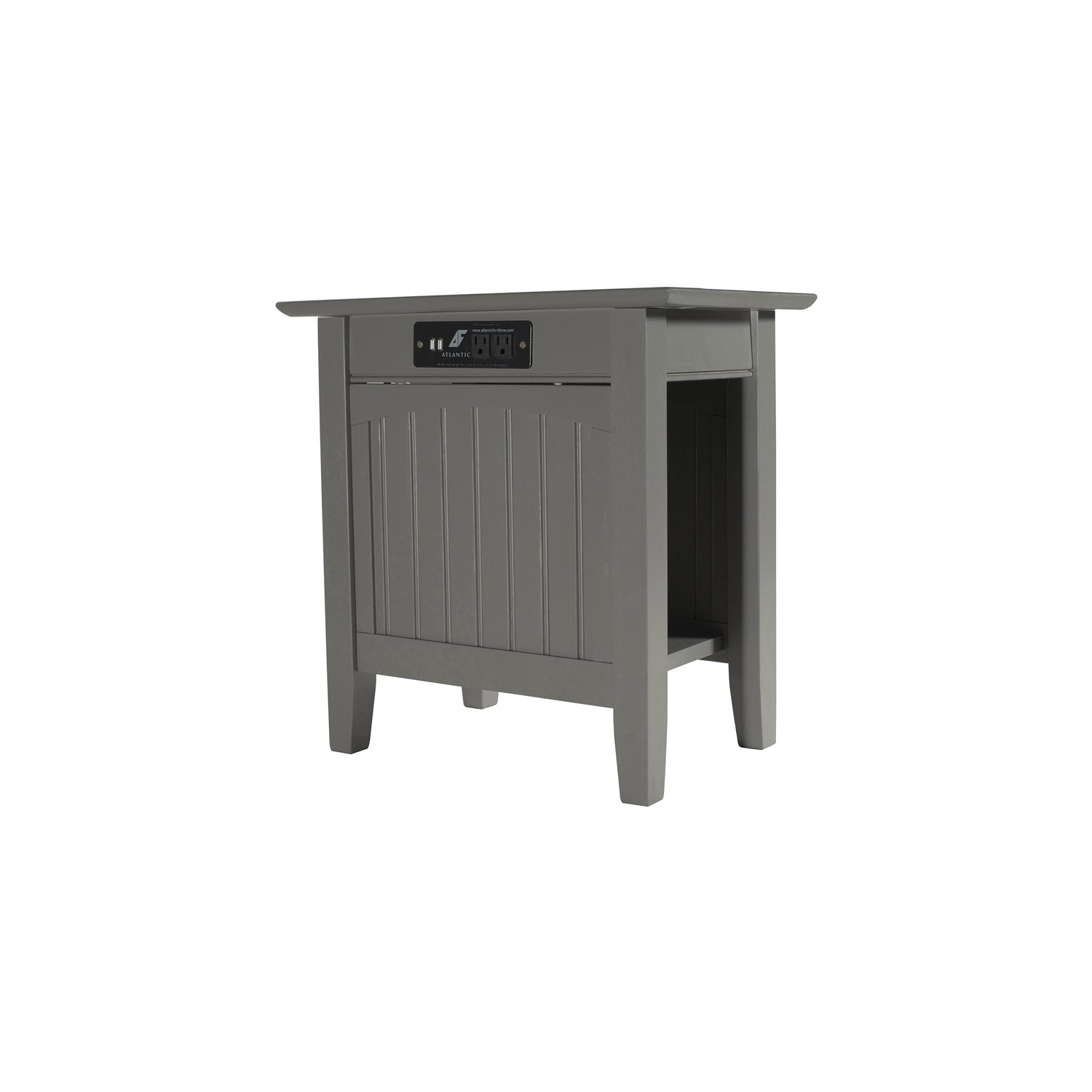 Leo & Lacey Chair Side Table with Charger in Grey