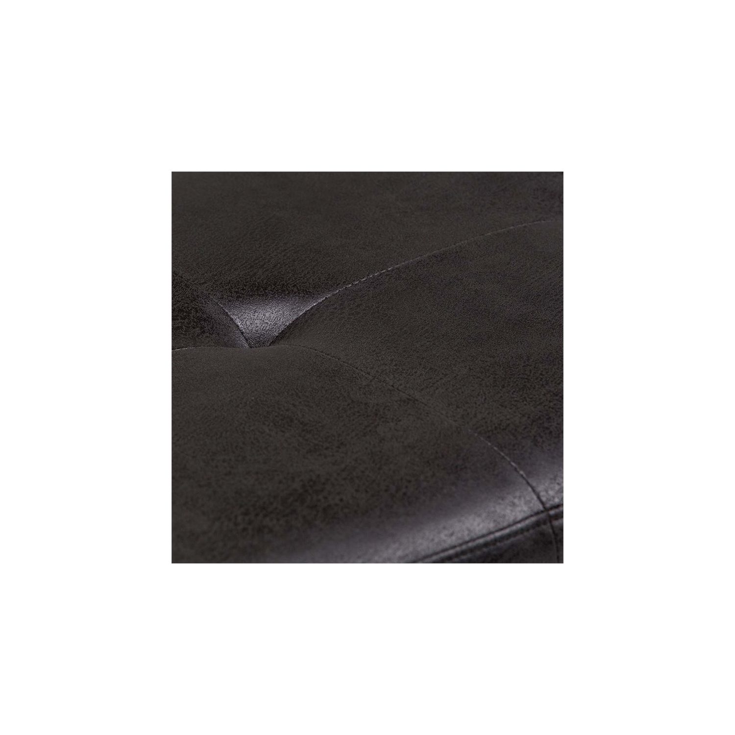 Atlin Designs Faux Leather Tufted Ottoman Bench in Black