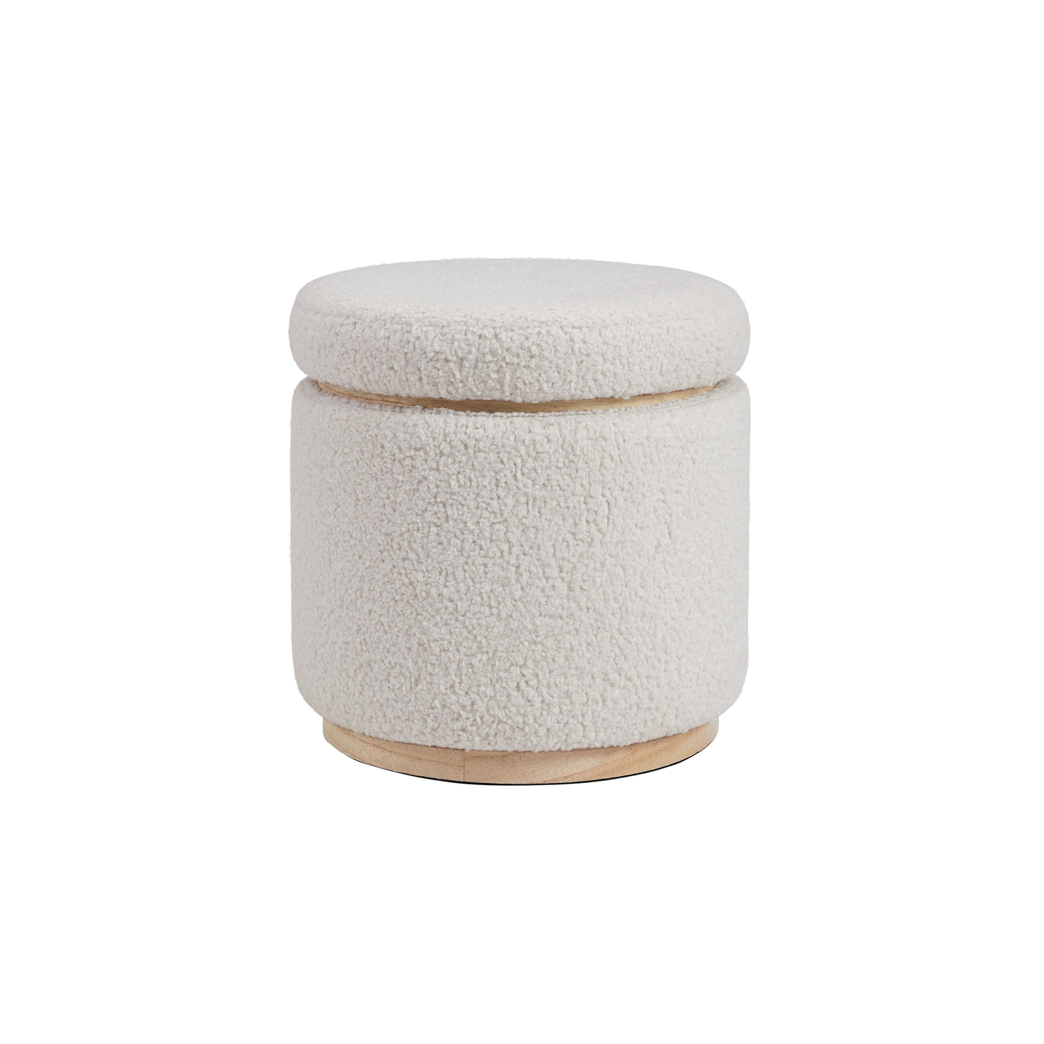 Pouf de rangement recouvert de bois Riverbay Furniture, naturel