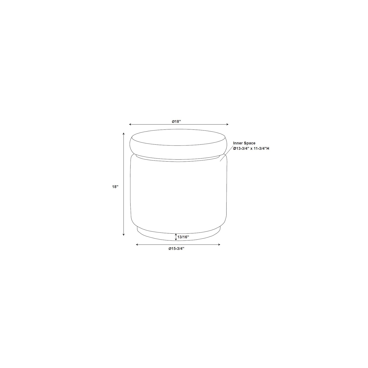 Pouf de rangement recouvert de bois Riverbay Furniture, naturel