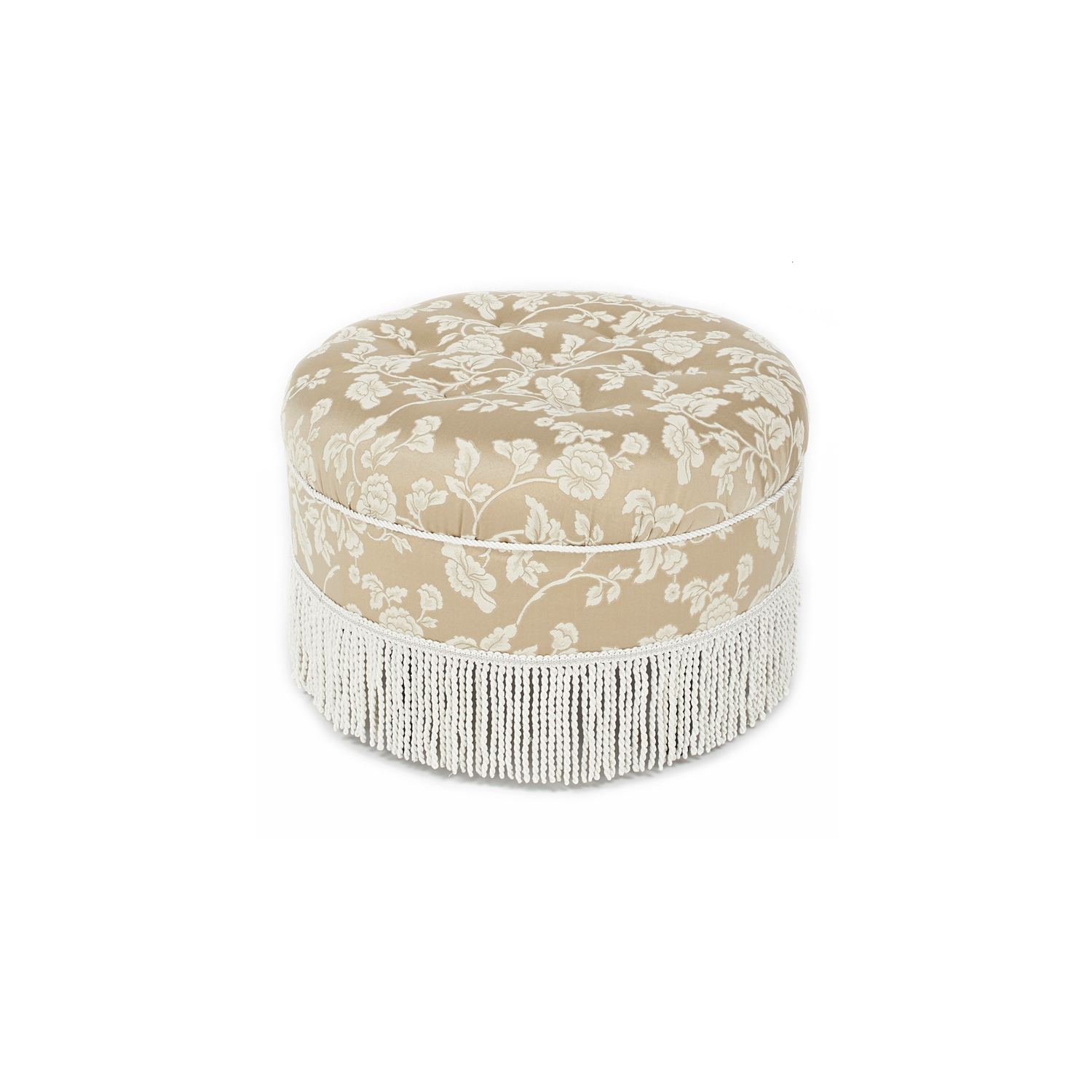 Yolanda Tufted Decorative Round Ottoman Neutral