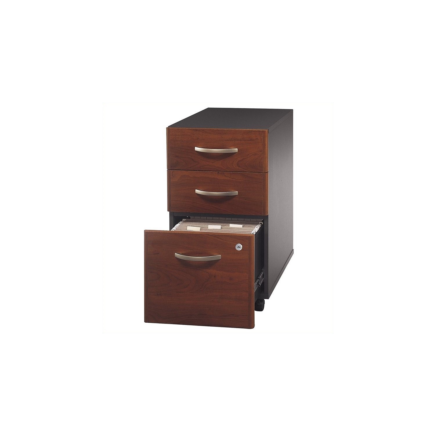 2 Drawer Lateral File and 3 Drawer Mobile Pedestal Set in Cherry