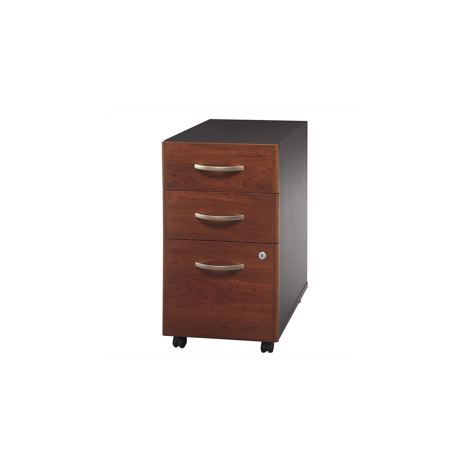 2 Drawer Lateral File and 3 Drawer Mobile Pedestal Set in Cherry