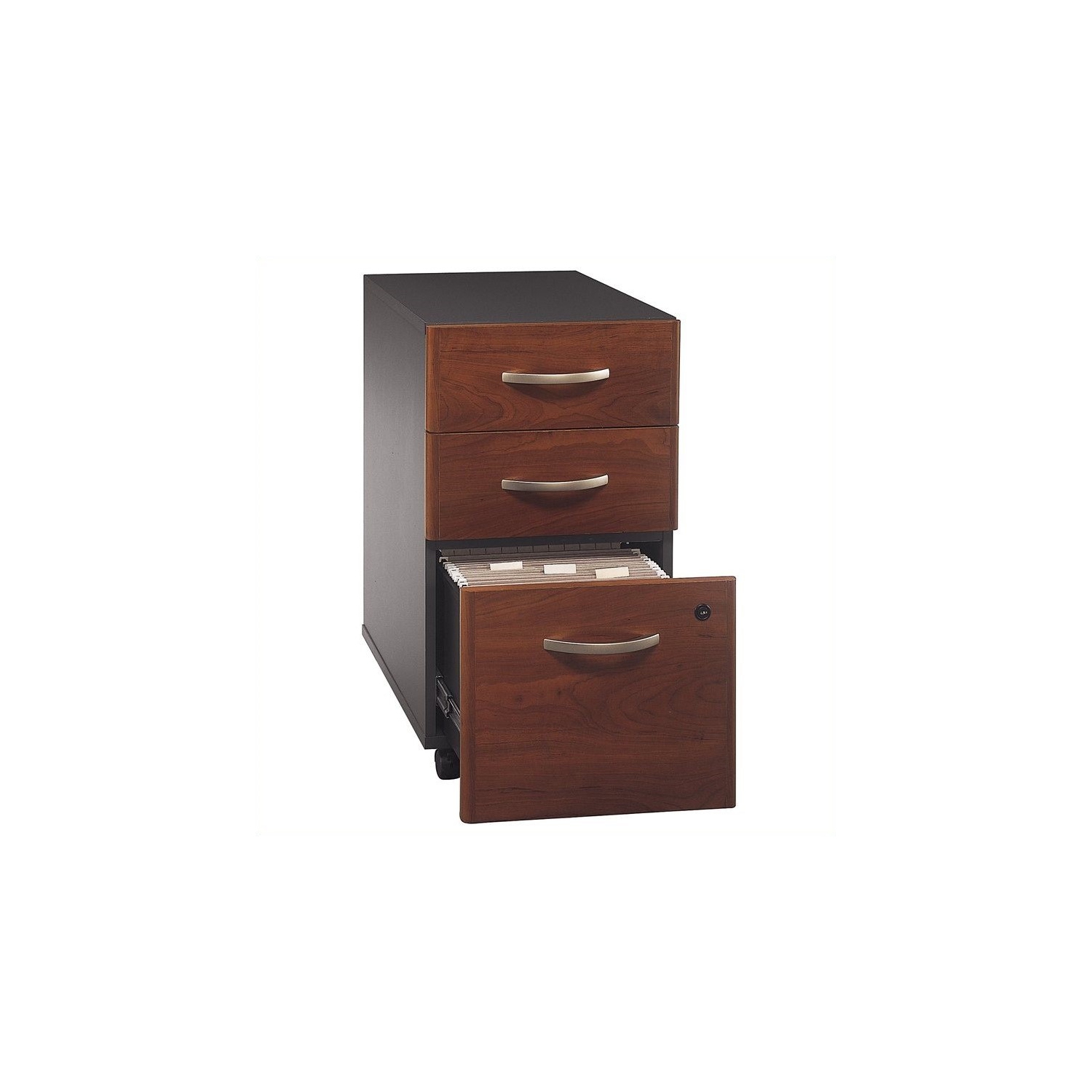 2 Drawer Lateral File and 3 Drawer Mobile Pedestal Set in Cherry
