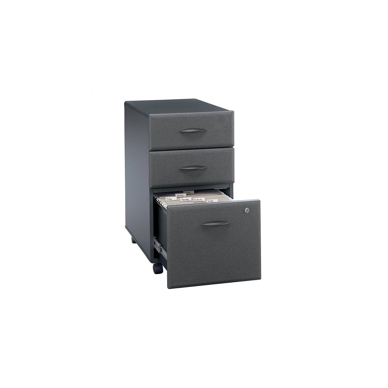 Scranton & Co 3 Drawer Mobile File Cabinet in Slate