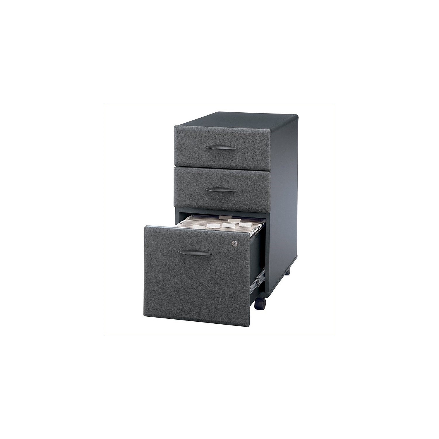 Scranton & Co 3 Drawer Mobile File Cabinet in Slate