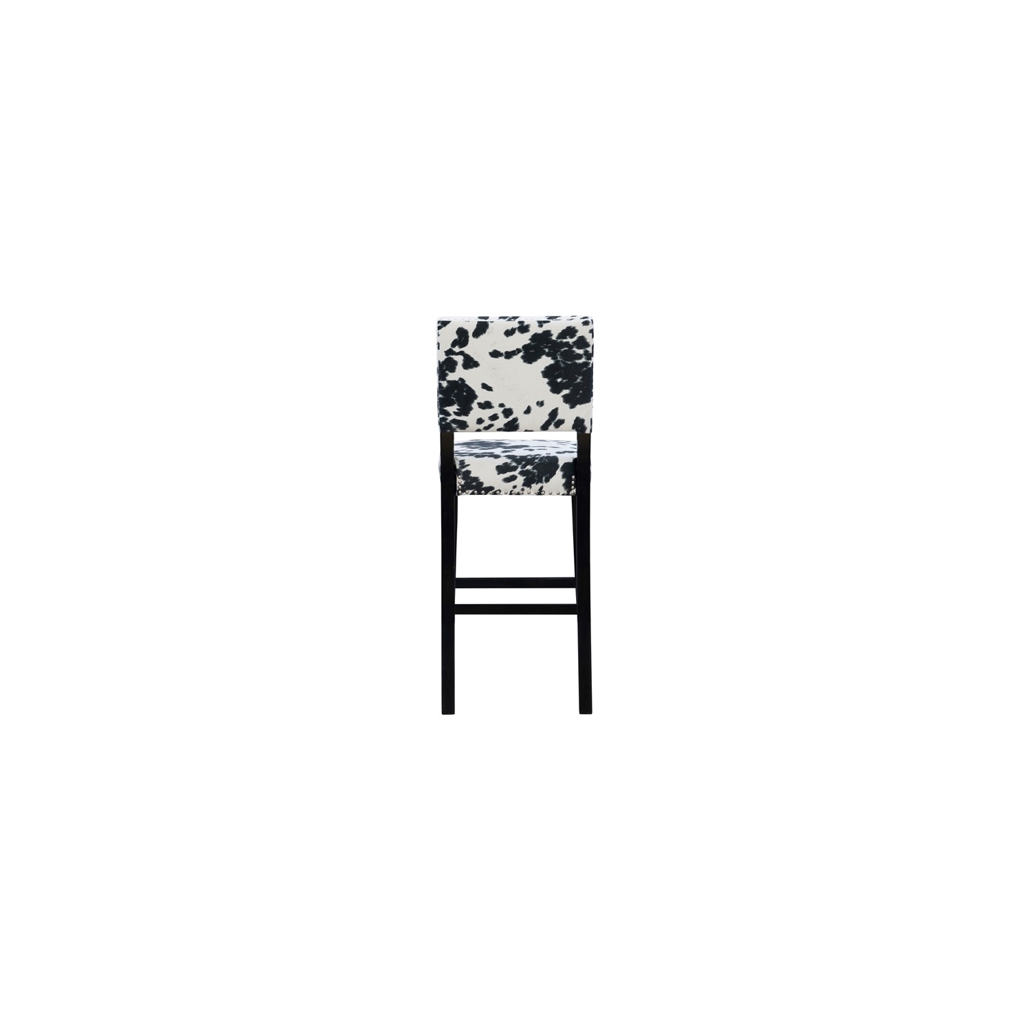 Riverbay Furniture 30" Transitional Wood/Fabric Cow Print Bar Stool in Black