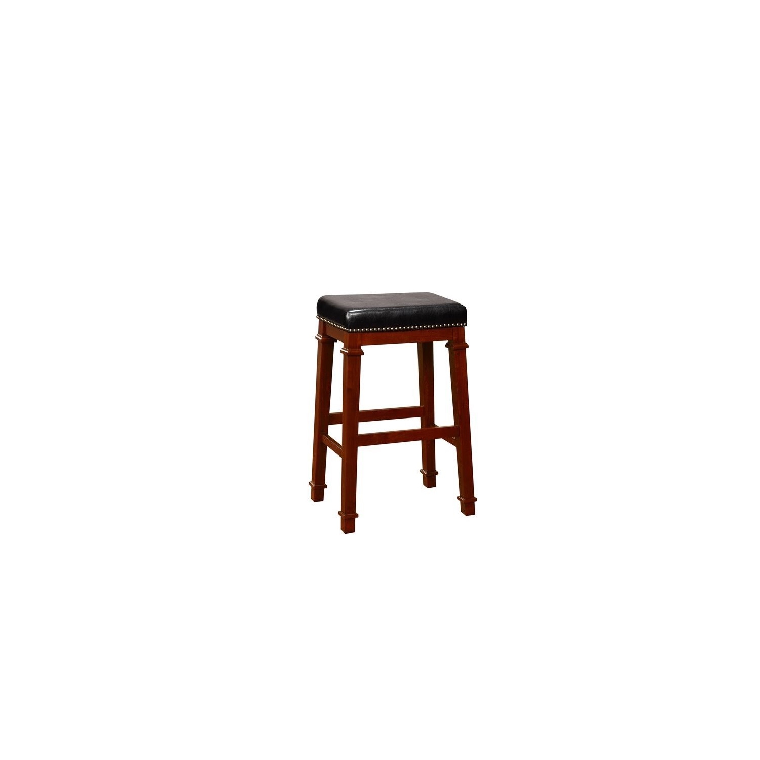 Riverbay Furniture 30" Faux Leather Bar Stool in Black