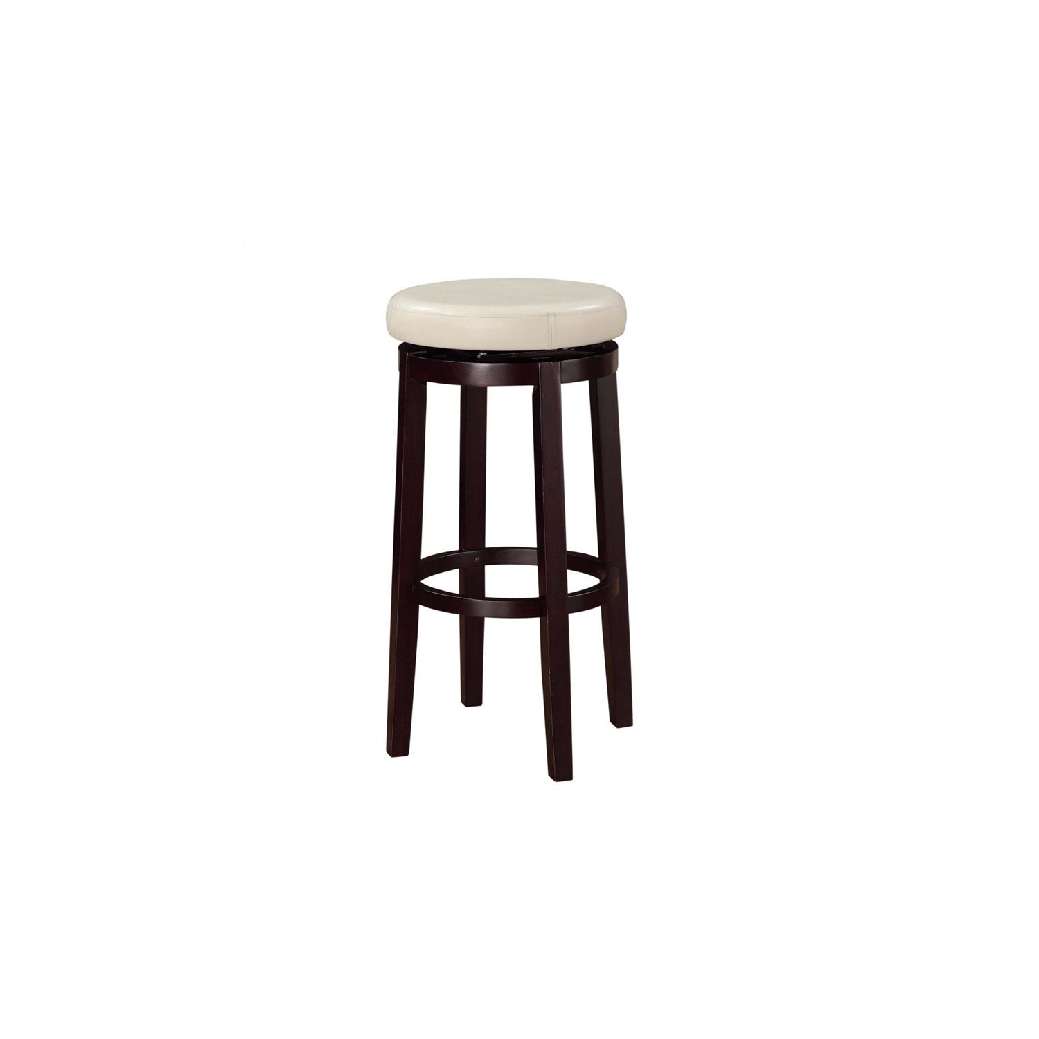 Riverbay Furniture 29" Faux Leather Swivel Bar Stool in Rice