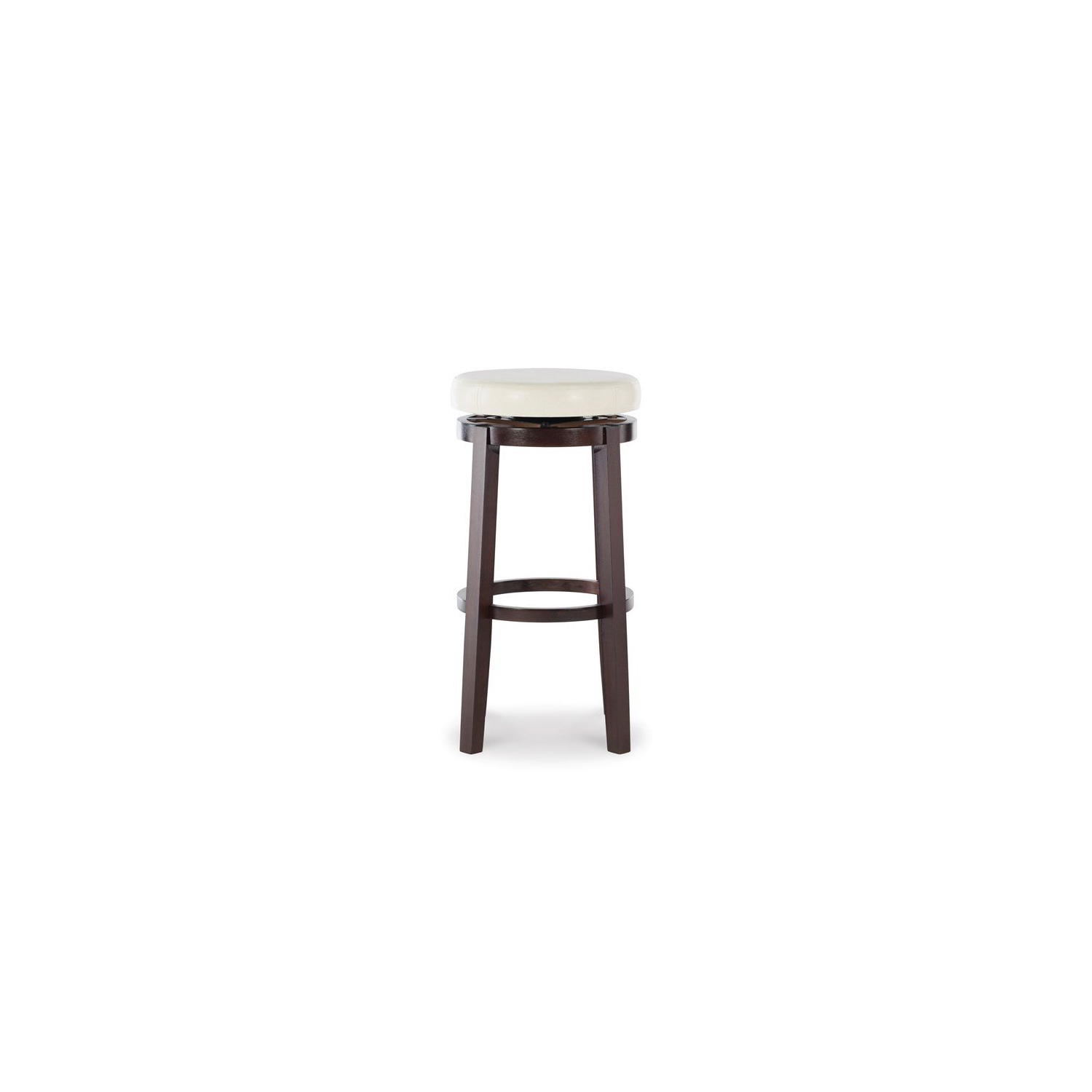 Riverbay Furniture 29" Faux Leather Swivel Bar Stool in Rice
