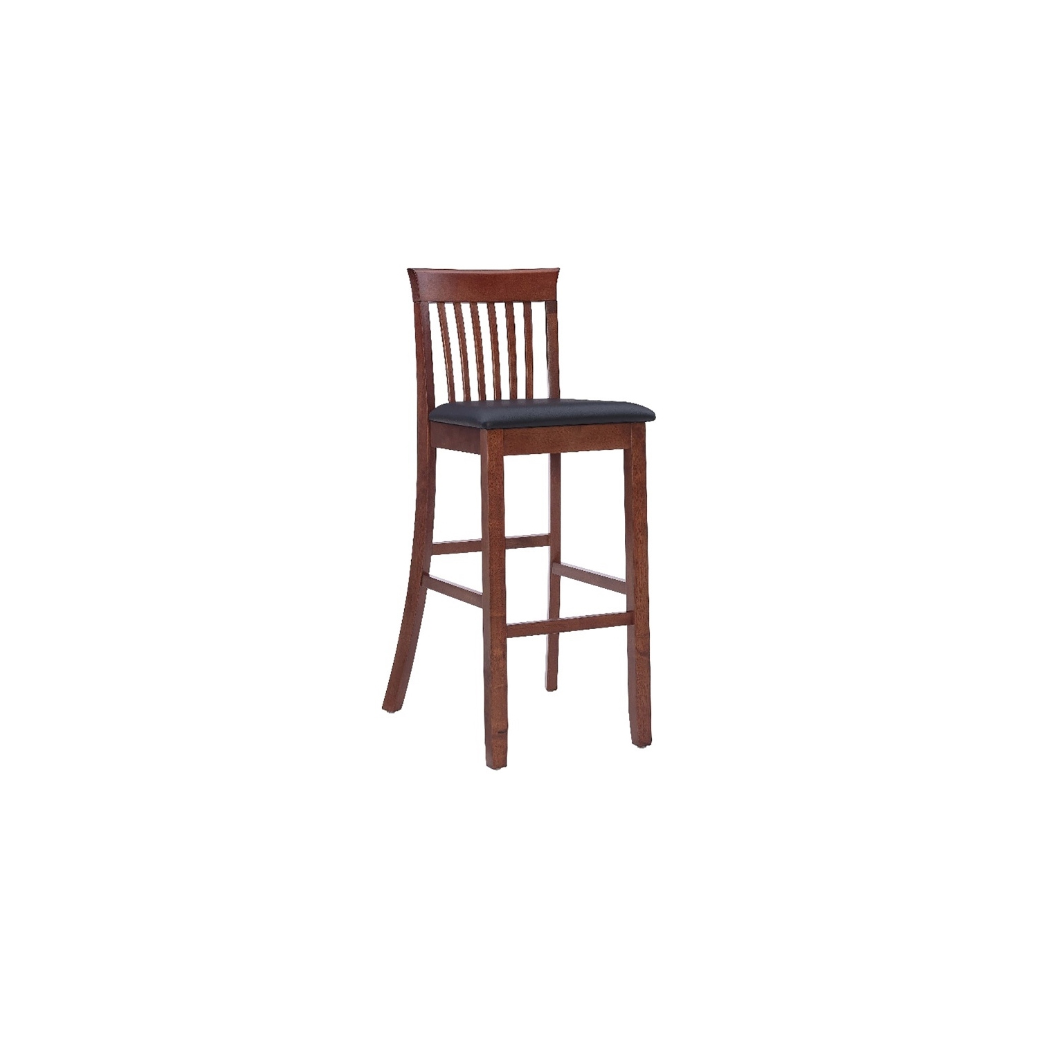 Riverbay Furniture 31" Contemporary Wood/Faux Leather Bar Stool in Cherry