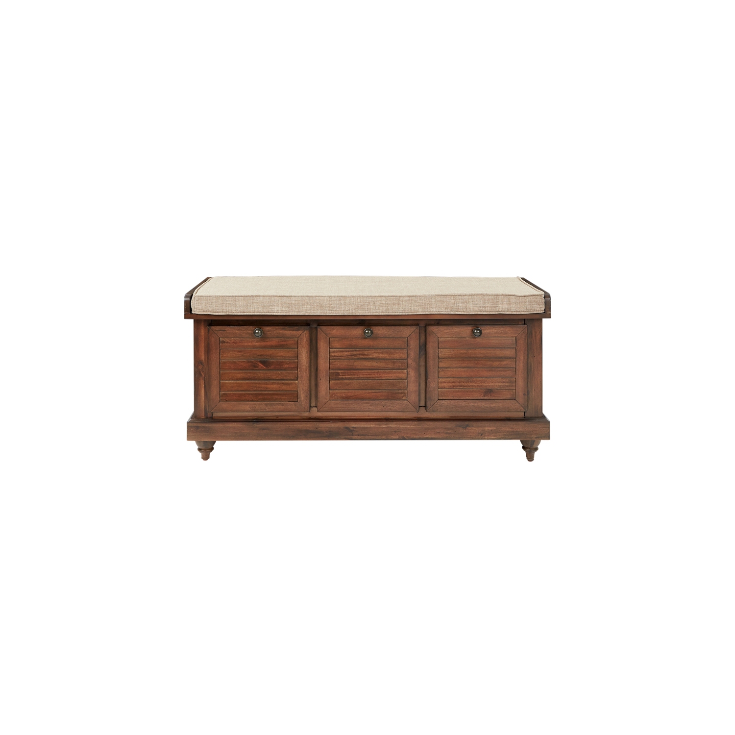 Dover Storage Bench in Distressed Brown Fully Assembled