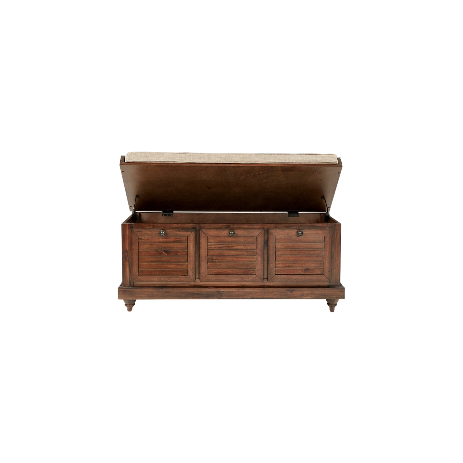 Dover Storage Bench in Distressed Brown Fully Assembled