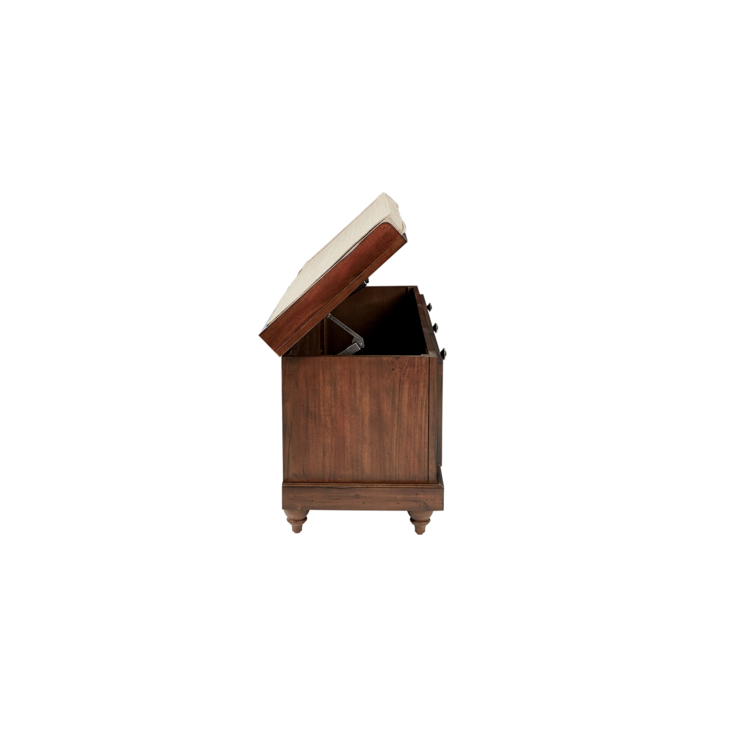 Dover Storage Bench in Distressed Brown Fully Assembled