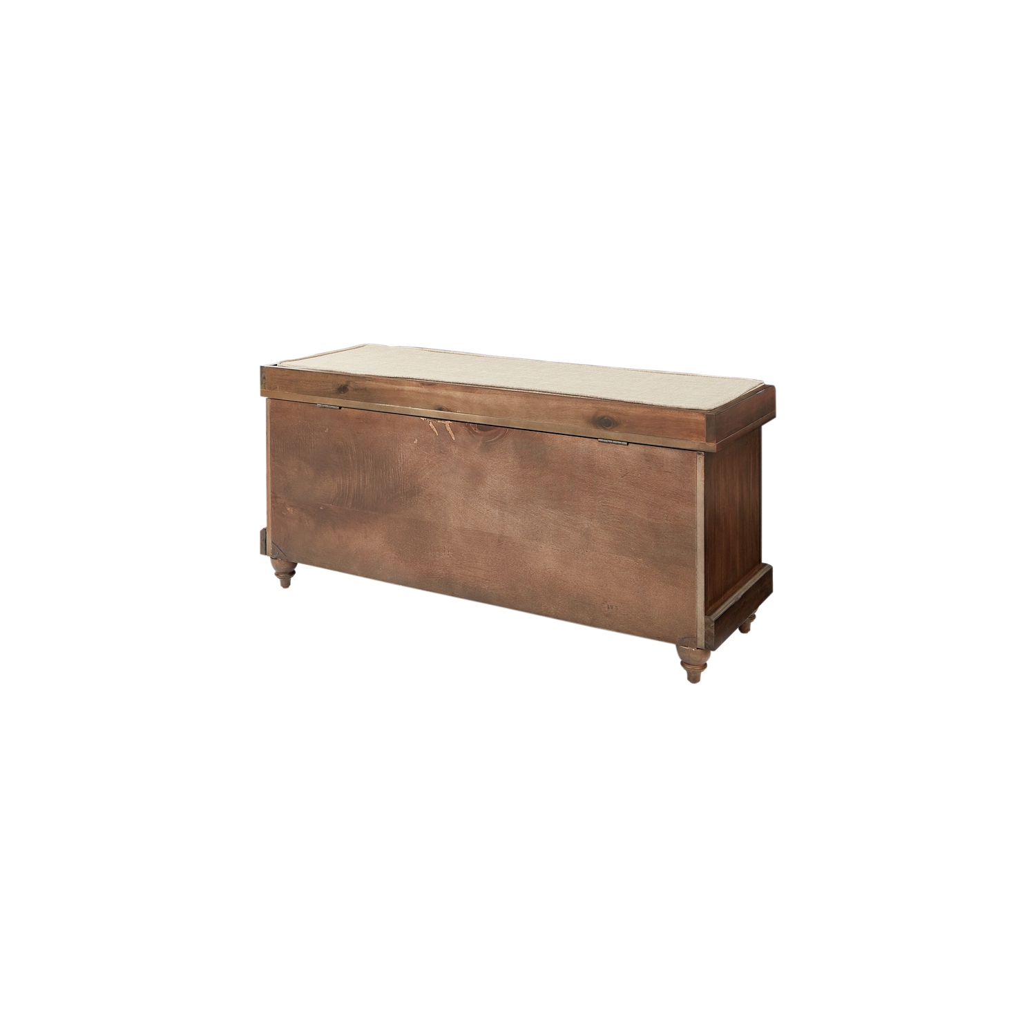 Dover Storage Bench in Distressed Brown Fully Assembled