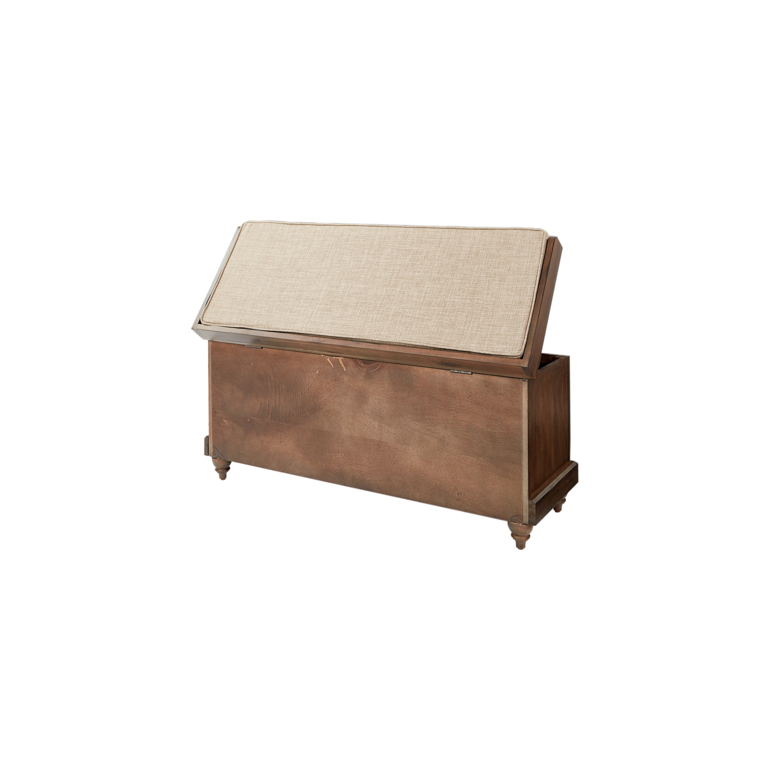 Dover Storage Bench in Distressed Brown Fully Assembled
