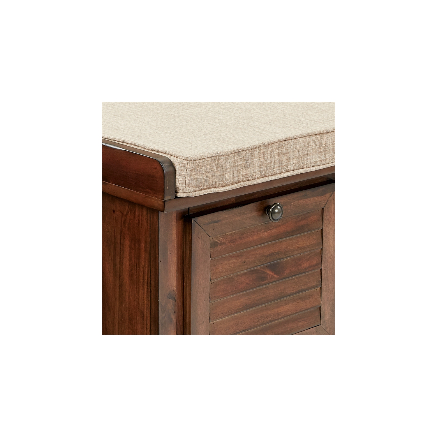 Dover Storage Bench in Distressed Brown Fully Assembled