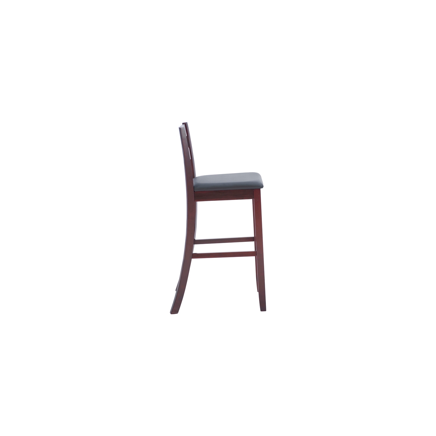 Hawthorne Collections 30" Contemporary Wood/Faux Leather Bar Stool in Merlot