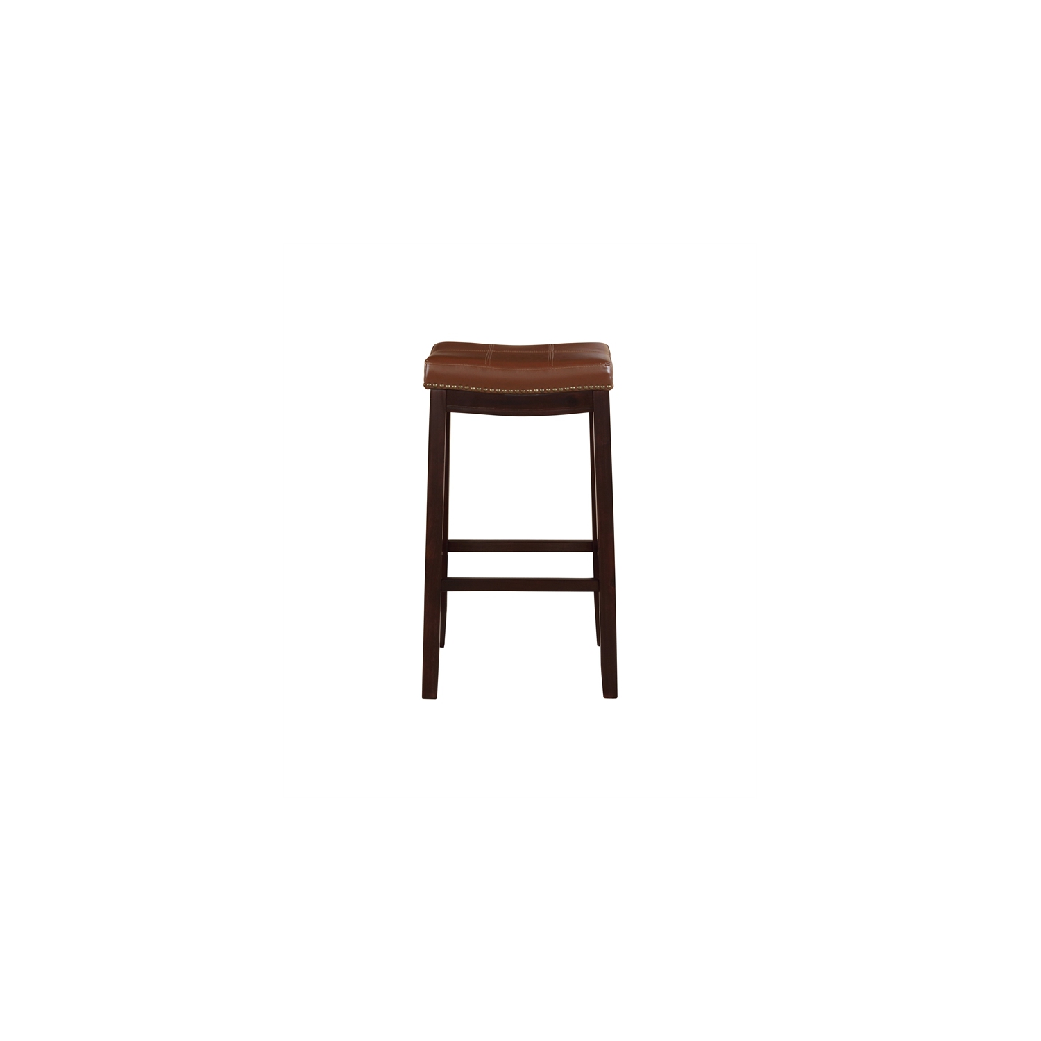 Riverbay Furniture Wood 32.5" Bar Stool in Espresso and Cognac Brown
