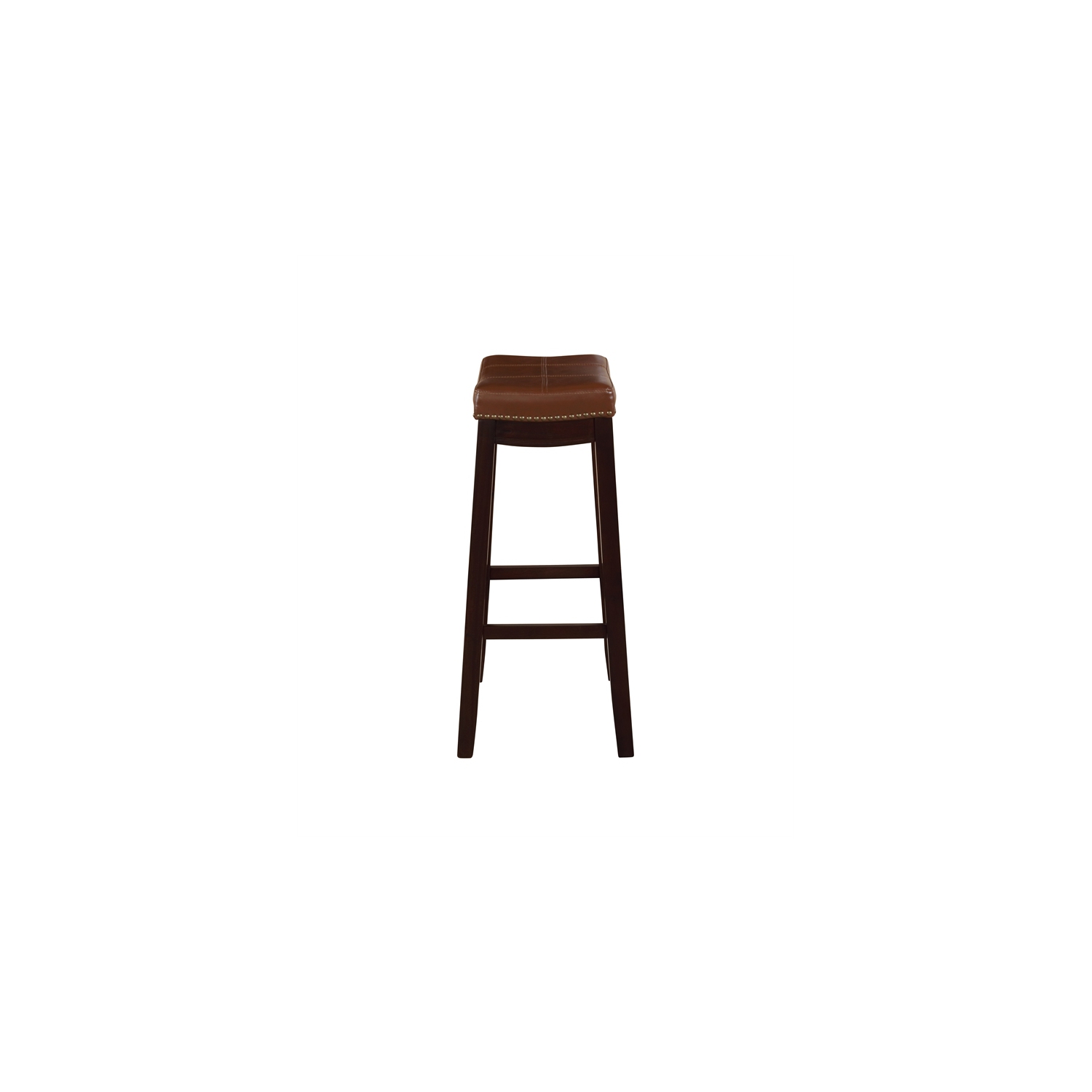 Riverbay Furniture Wood 32.5" Bar Stool in Espresso and Cognac Brown