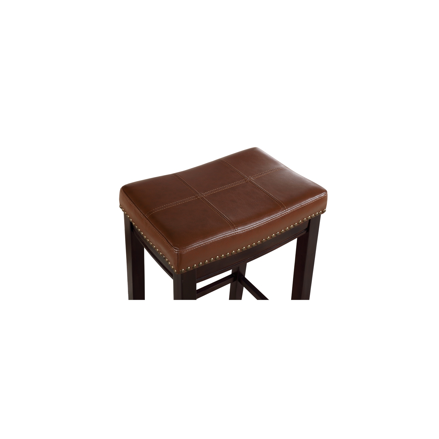 Riverbay Furniture Wood 32.5" Bar Stool in Espresso and Cognac Brown