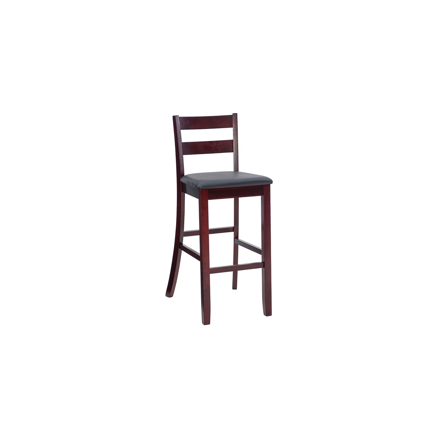 Riverbay Furniture 30" Contemporary Wood/Faux Leather Bar Stool in Merlot