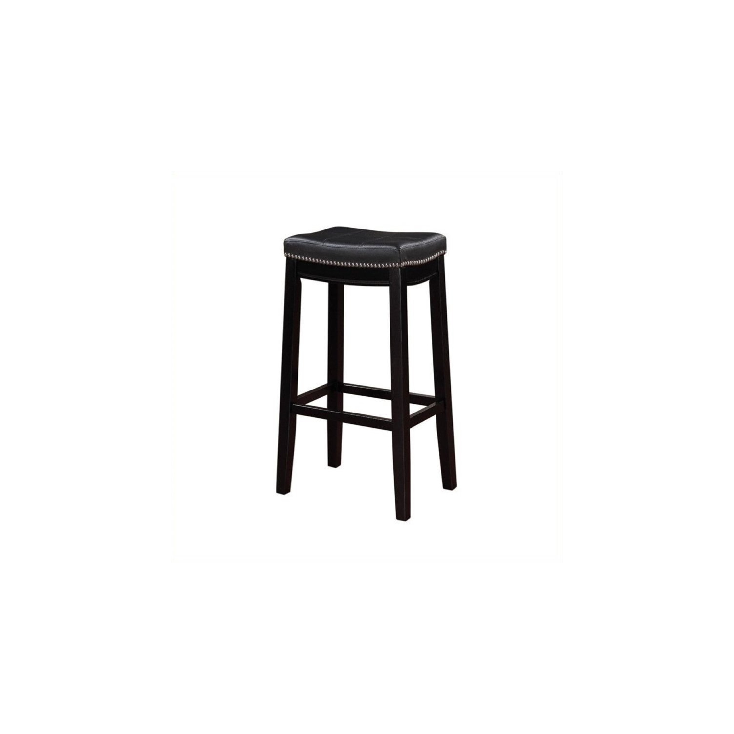 Tabouret de bar en similicuir noir de 30 po de la collection Hawthorne
