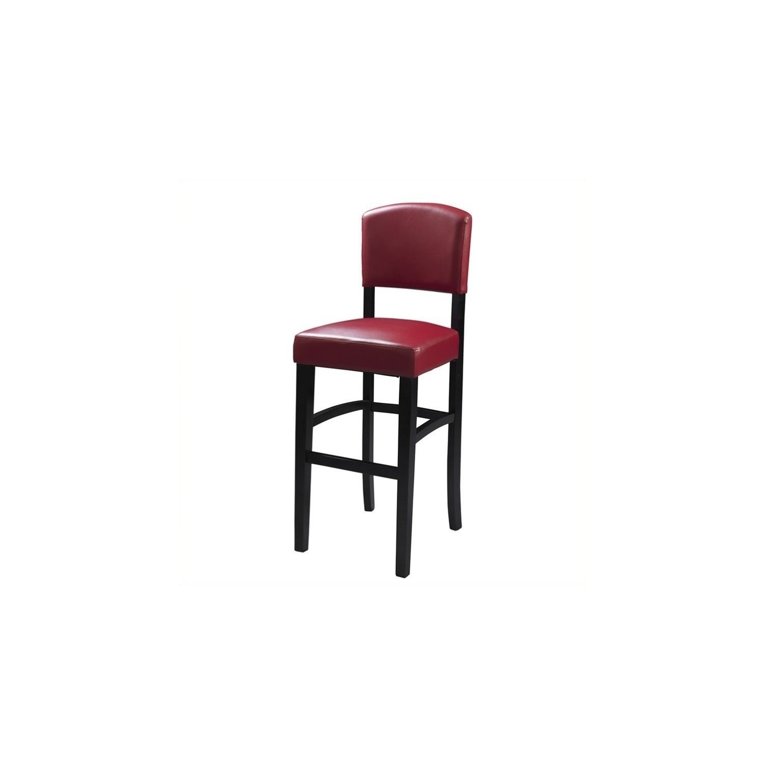 Tabouret de bar en similicuir de 30 po Riverbay Furniture avec fini expresso et rouge foncé