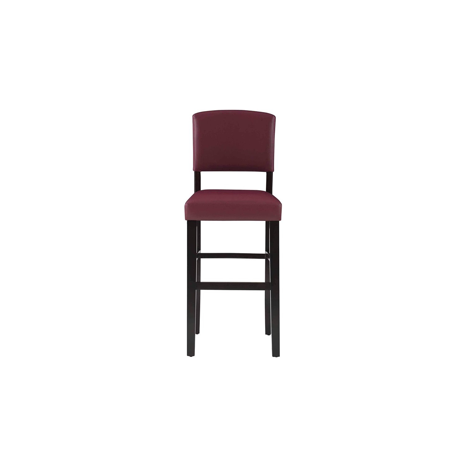 Tabouret de bar en similicuir de 30 po Riverbay Furniture avec fini expresso et rouge foncé