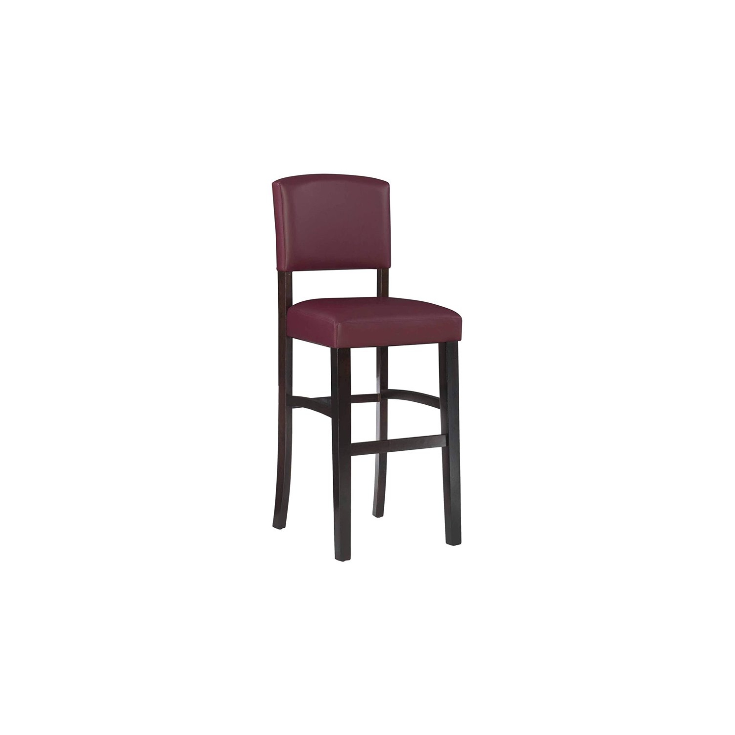 Tabouret de bar en similicuir de 30 po Riverbay Furniture avec fini expresso et rouge foncé