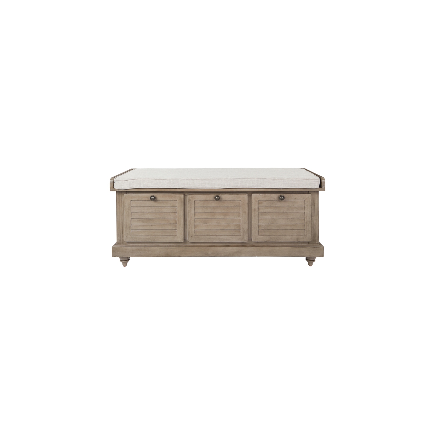 Dover Storage Bench in Antique Gray Fully Assembled