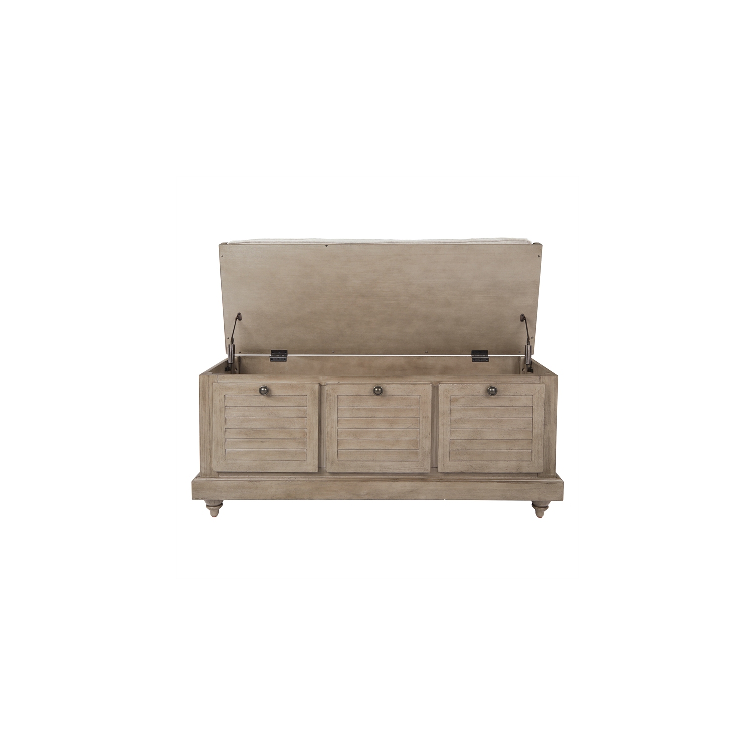 Dover Storage Bench in Antique Gray Fully Assembled