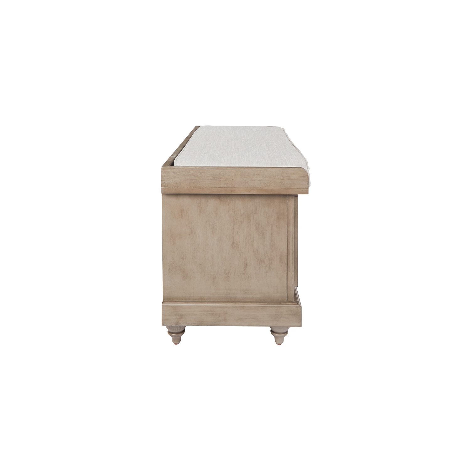 Dover Storage Bench in Antique Gray Fully Assembled