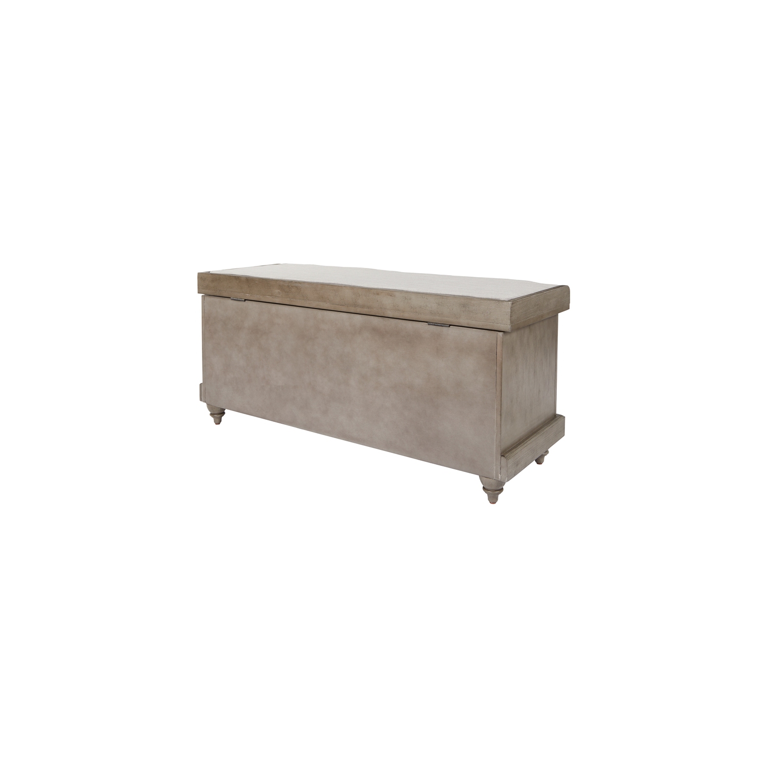 Dover Storage Bench in Antique Gray Fully Assembled