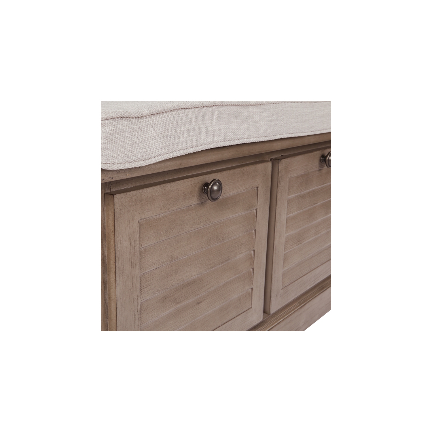 Dover Storage Bench in Antique Gray Fully Assembled