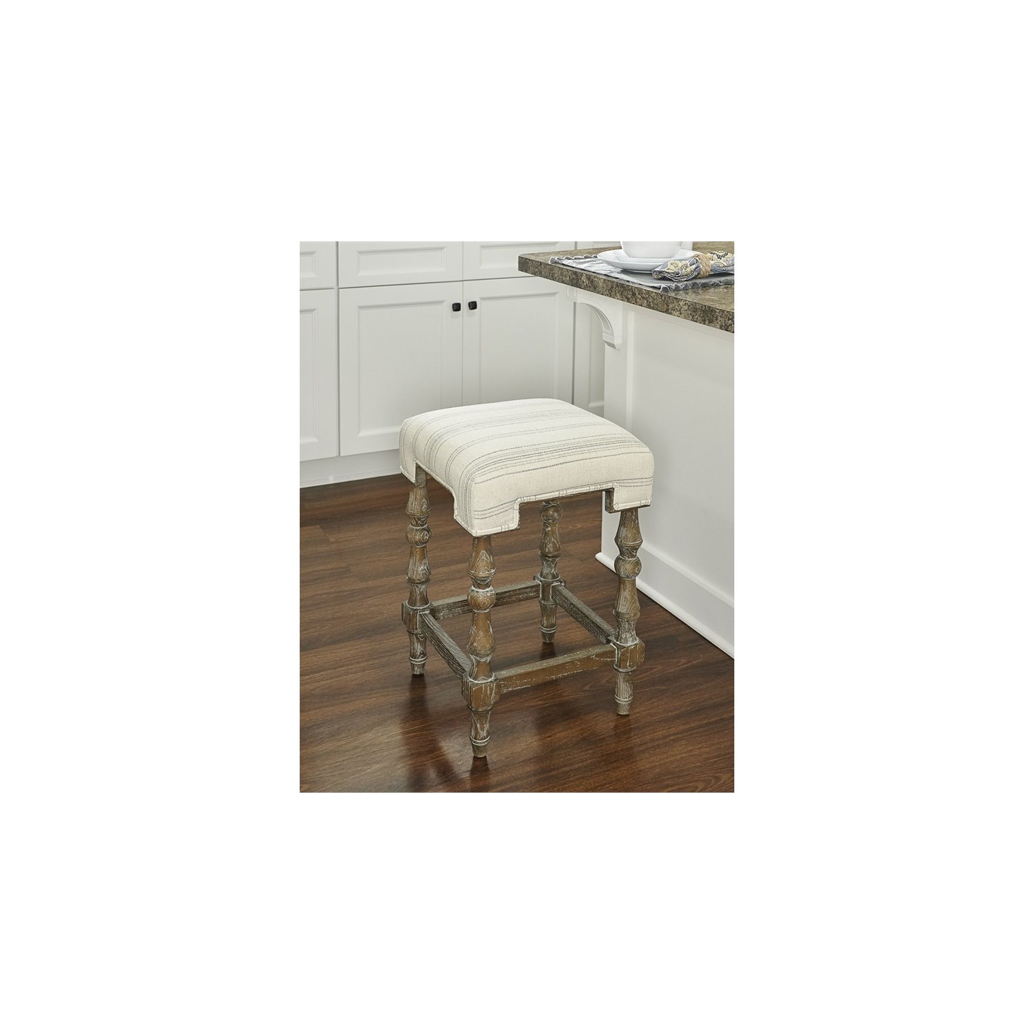 Riverbay Furniture 25" Backless Counter Stool in Neutral Washed