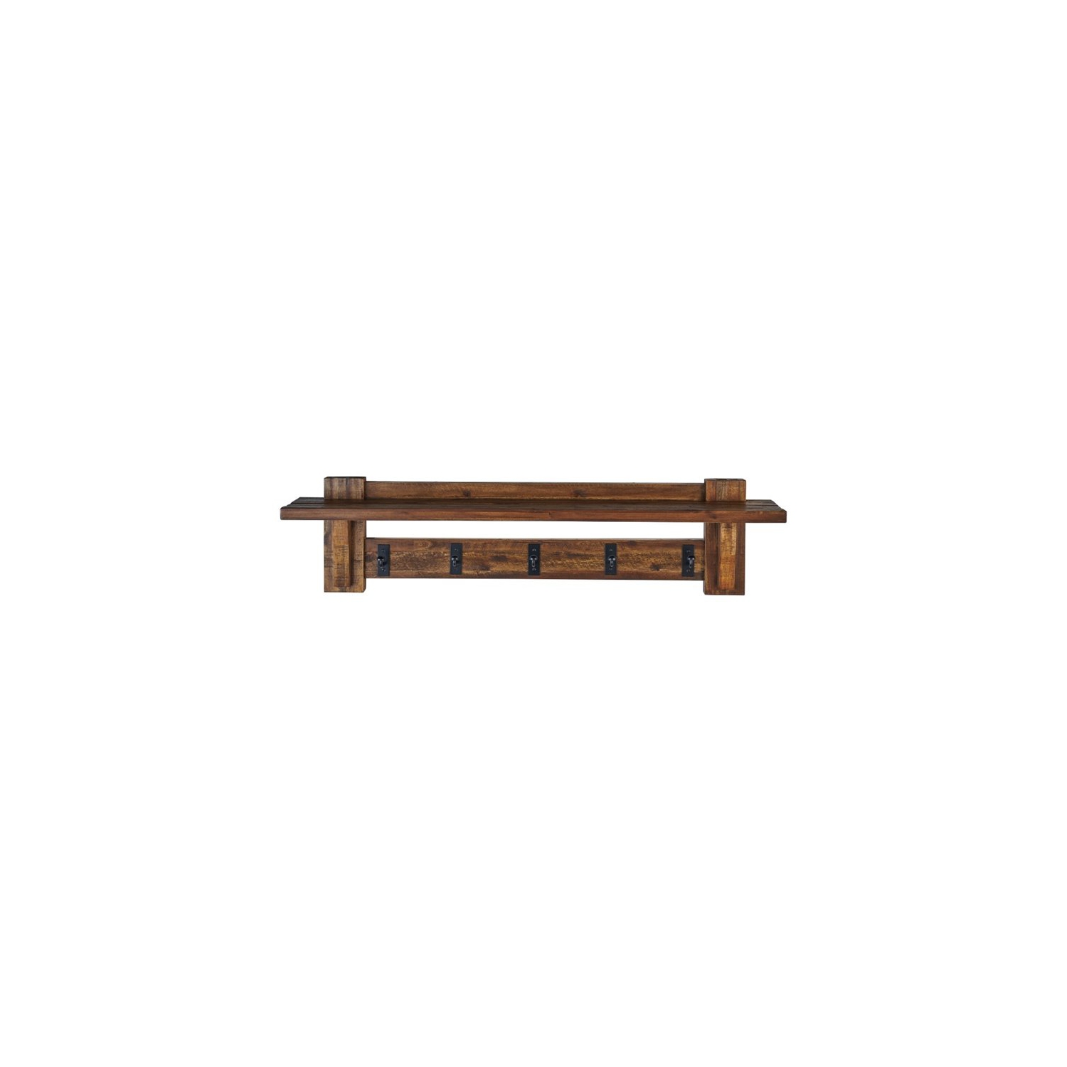 Alaterre Furniture Durango 60 L Industrial Wood Coat Hook Entryway Shelf