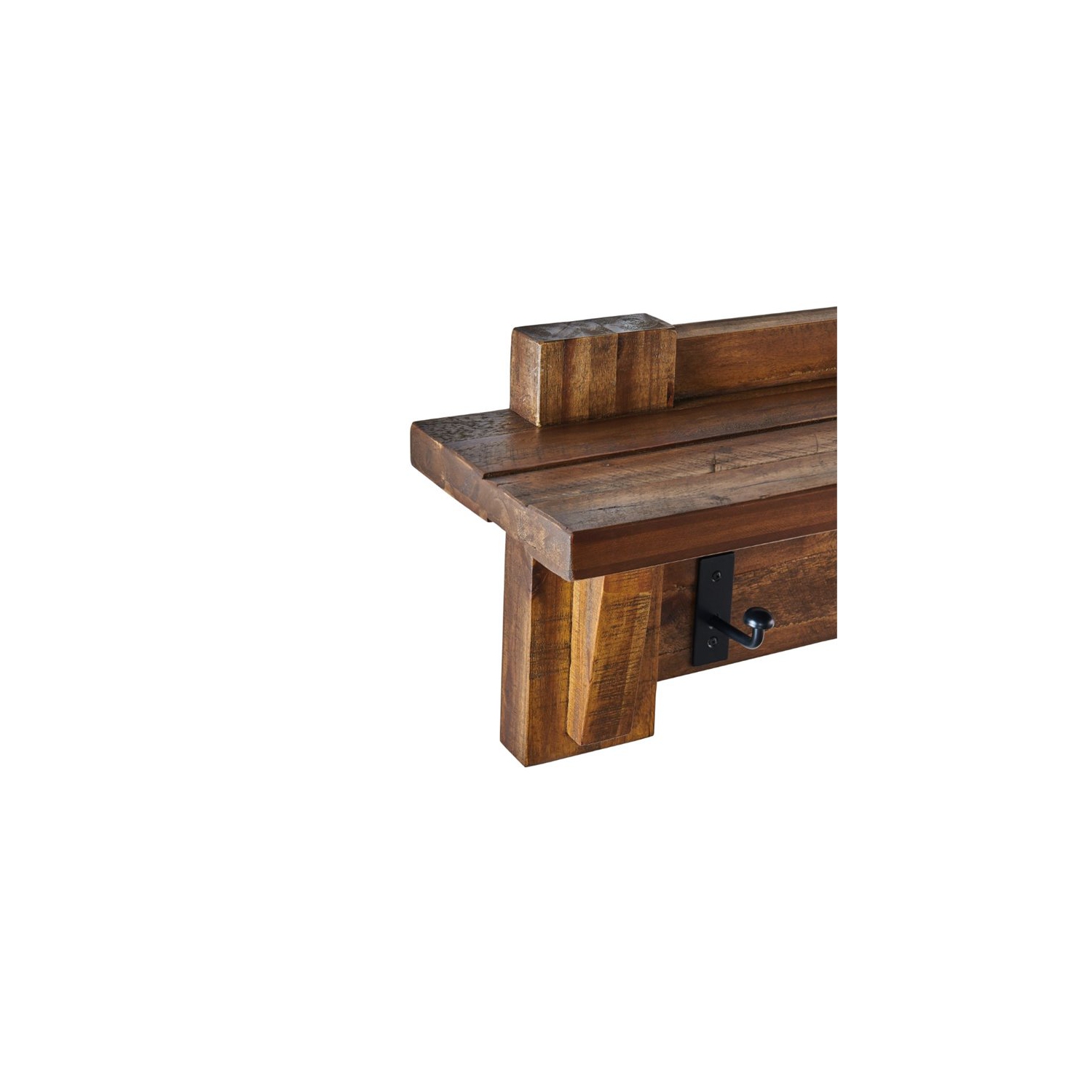 Alaterre Furniture Durango 60L Industrial Wood Coat Hook Entryway