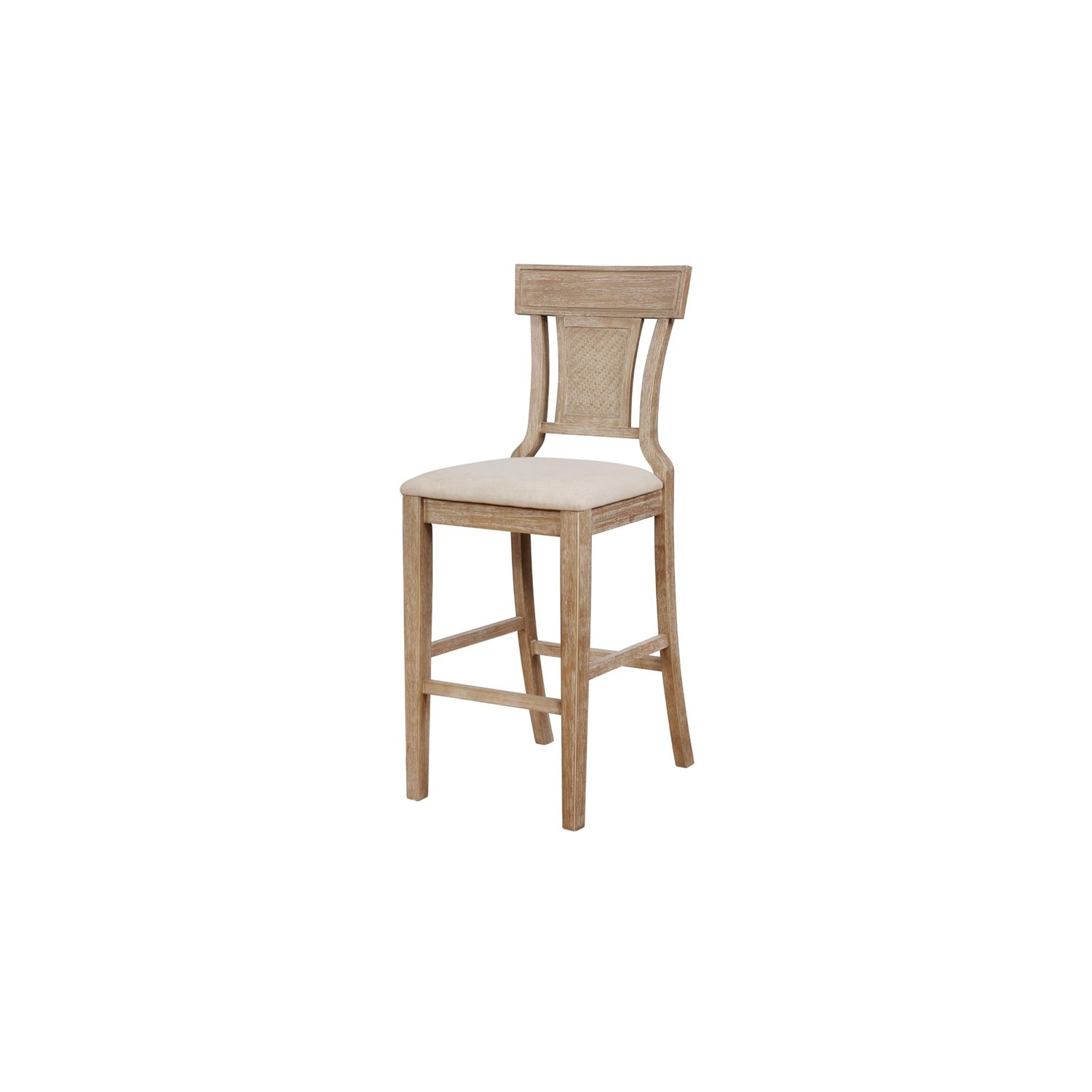 Riverbay Furniture 30" Transitional Wood/Fabric Bar Stool in Brown