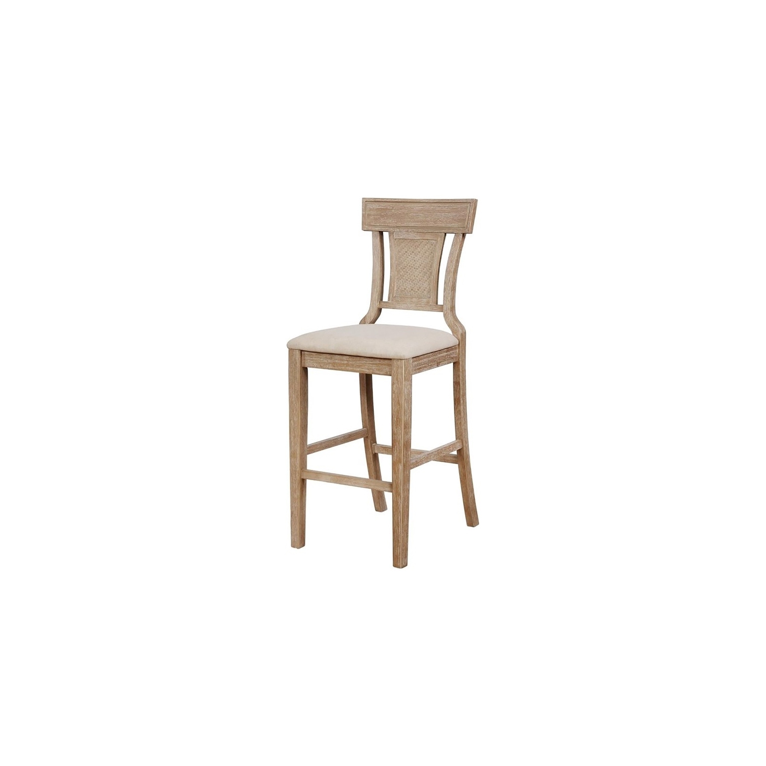 Riverbay Furniture 30" Transitional Wood/Fabric Bar Stool in Brown