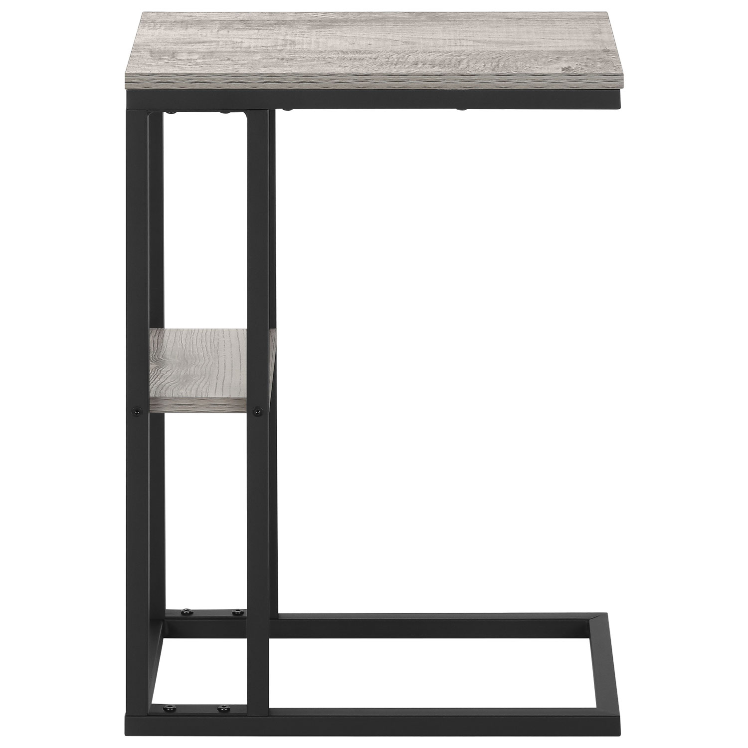Monarch Contemporary Rectangular 2-Shelf Accent Table - Grey/Black
