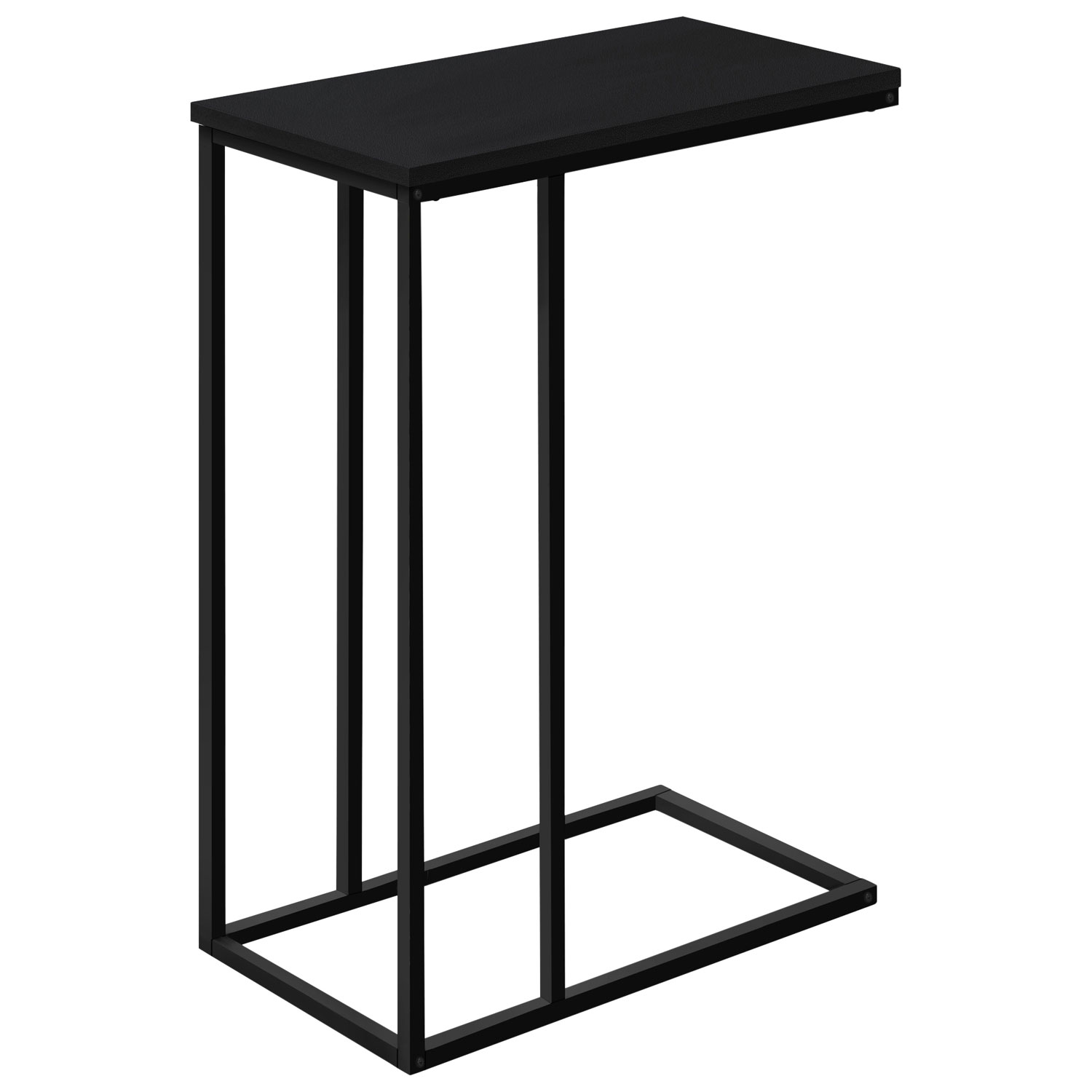 Table d'appoint rectangulaire contemporaine avec tablette en C de Monarch - Noir