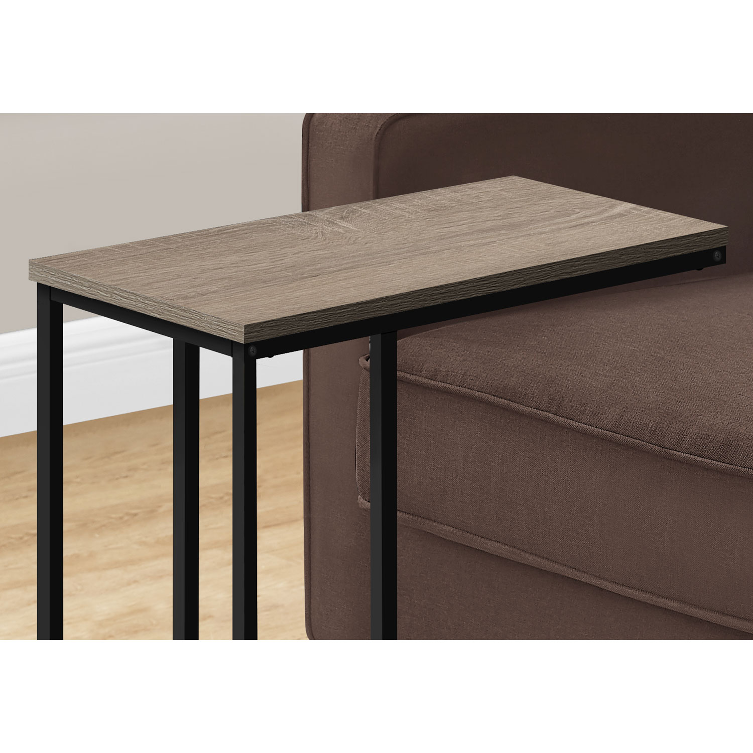 Monarch Contemporary Rectangular C-Shelf Accent Table - Dark Taupe