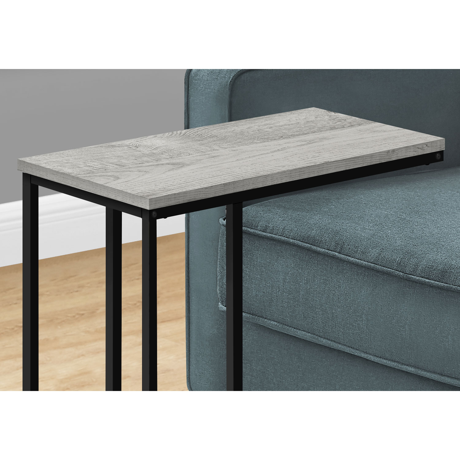 Monarch Contemporary Rectangular C-Shelf Accent Table - Grey