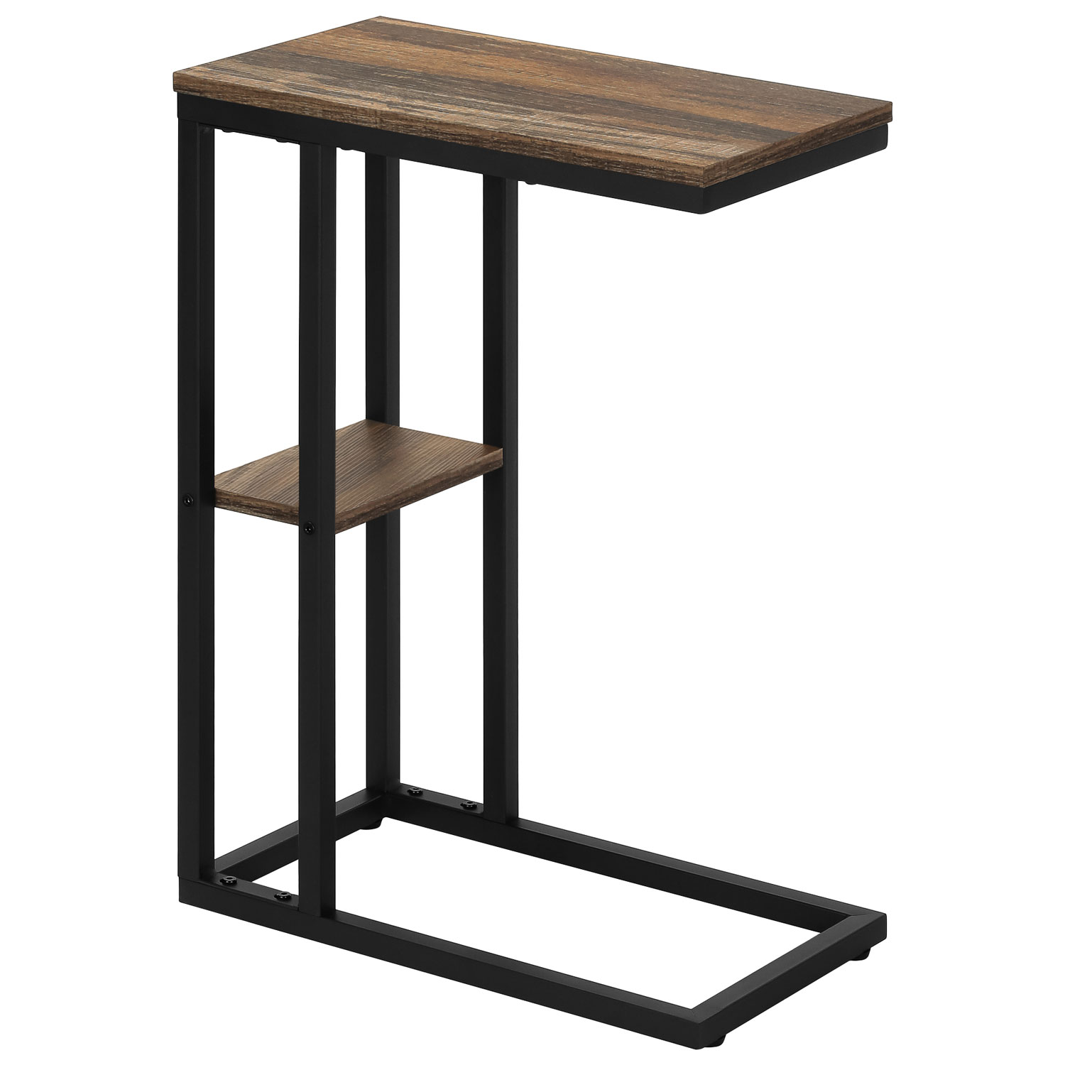 Monarch Contemporary Rectangular 2-Shelf Accent Table - Brown/Black