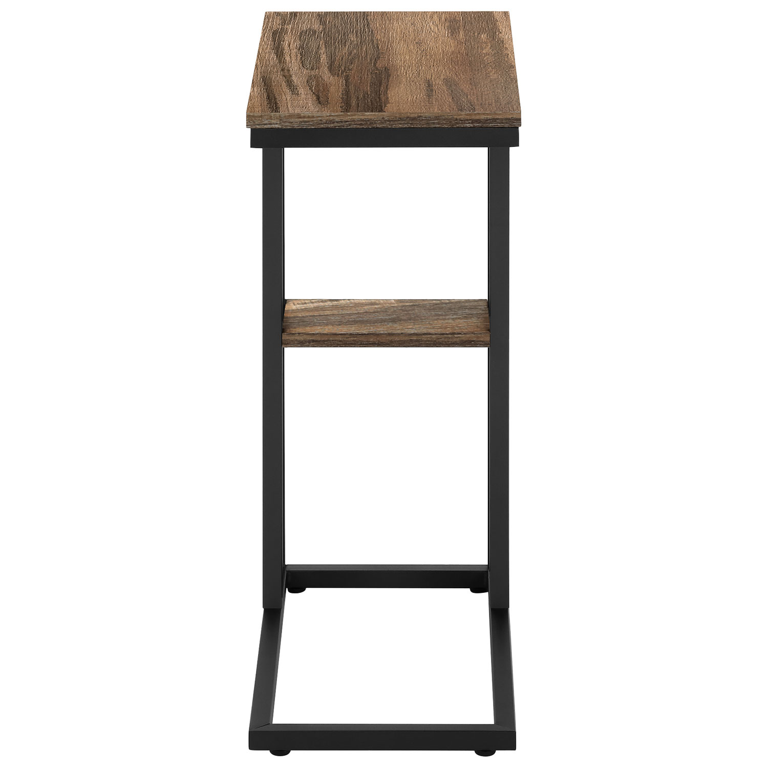 Monarch Contemporary Rectangular 2-Shelf Accent Table - Brown/Black