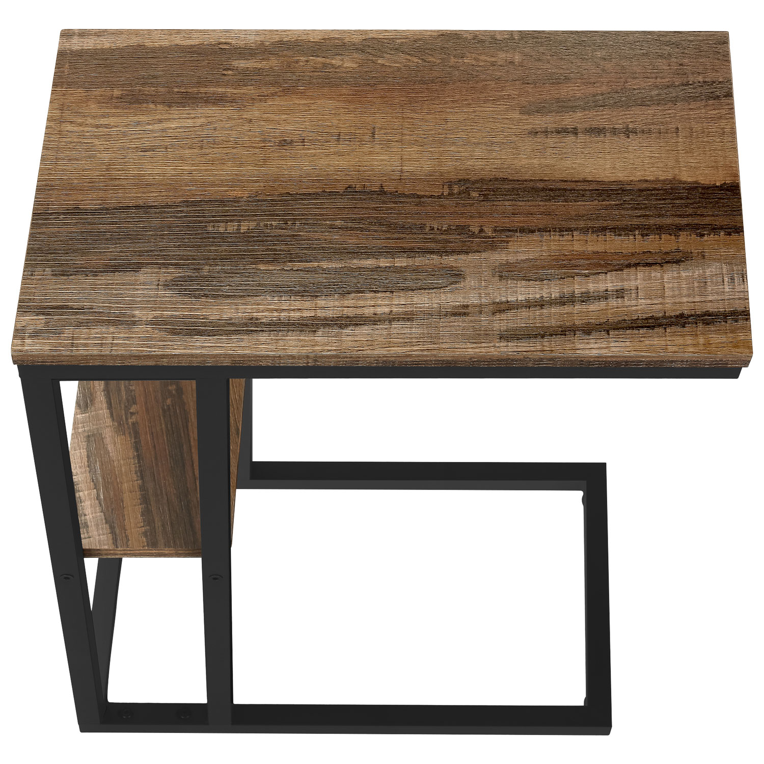 Monarch Contemporary Rectangular 2-Shelf Accent Table - Brown/Black