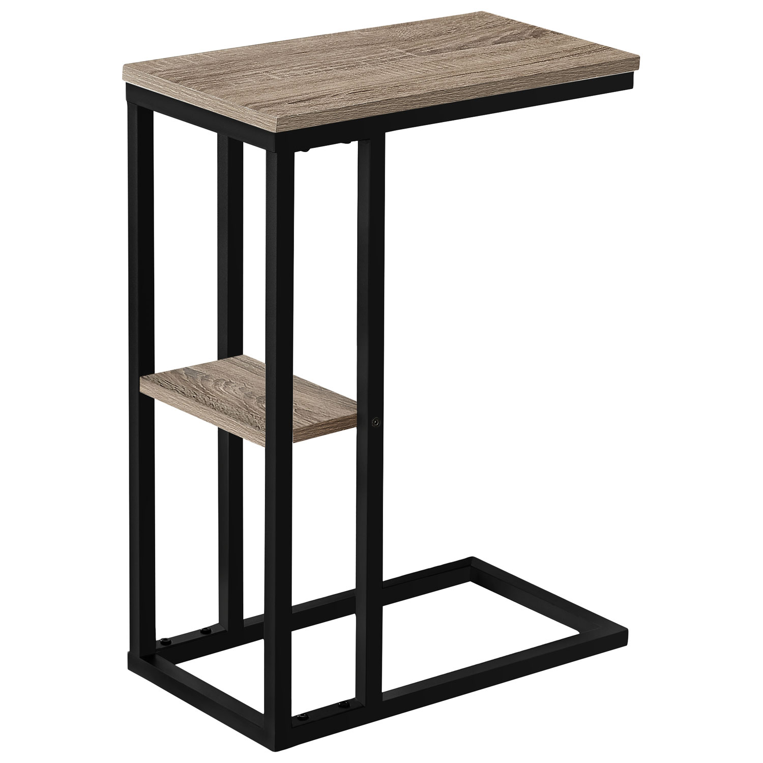 Monarch Contemporary Rectangular 2-Shelf Accent Table - Dark Taupe/Black